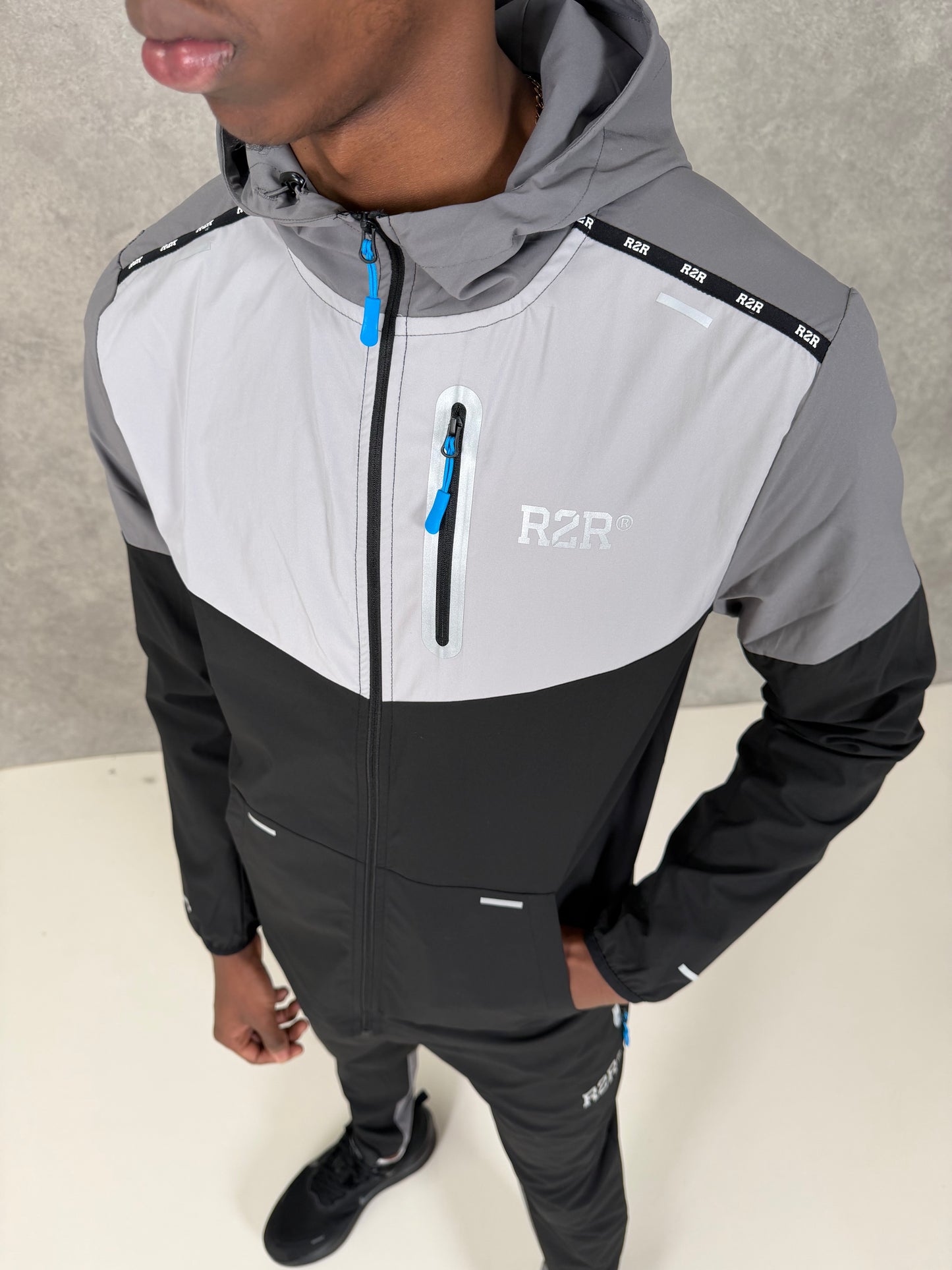 COURT TECH JACKET - BLACK/GREY/BLUE