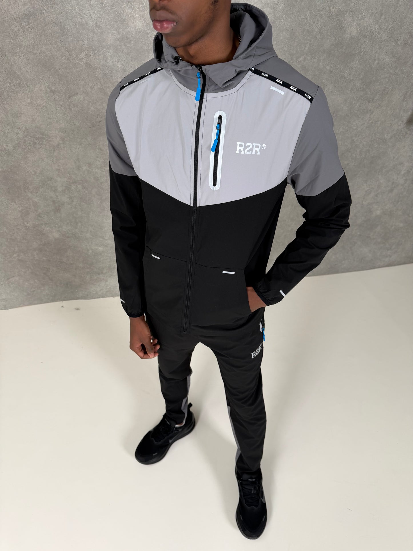 COURT TECH JACKET - BLACK/GREY/BLUE