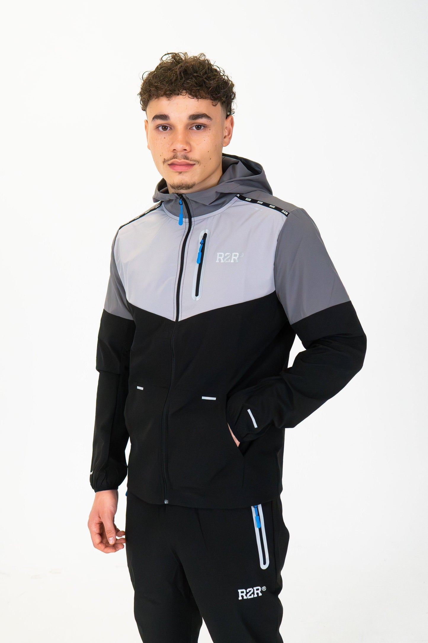 COURT TECH JACKET - BLACK/GREY/BLUE