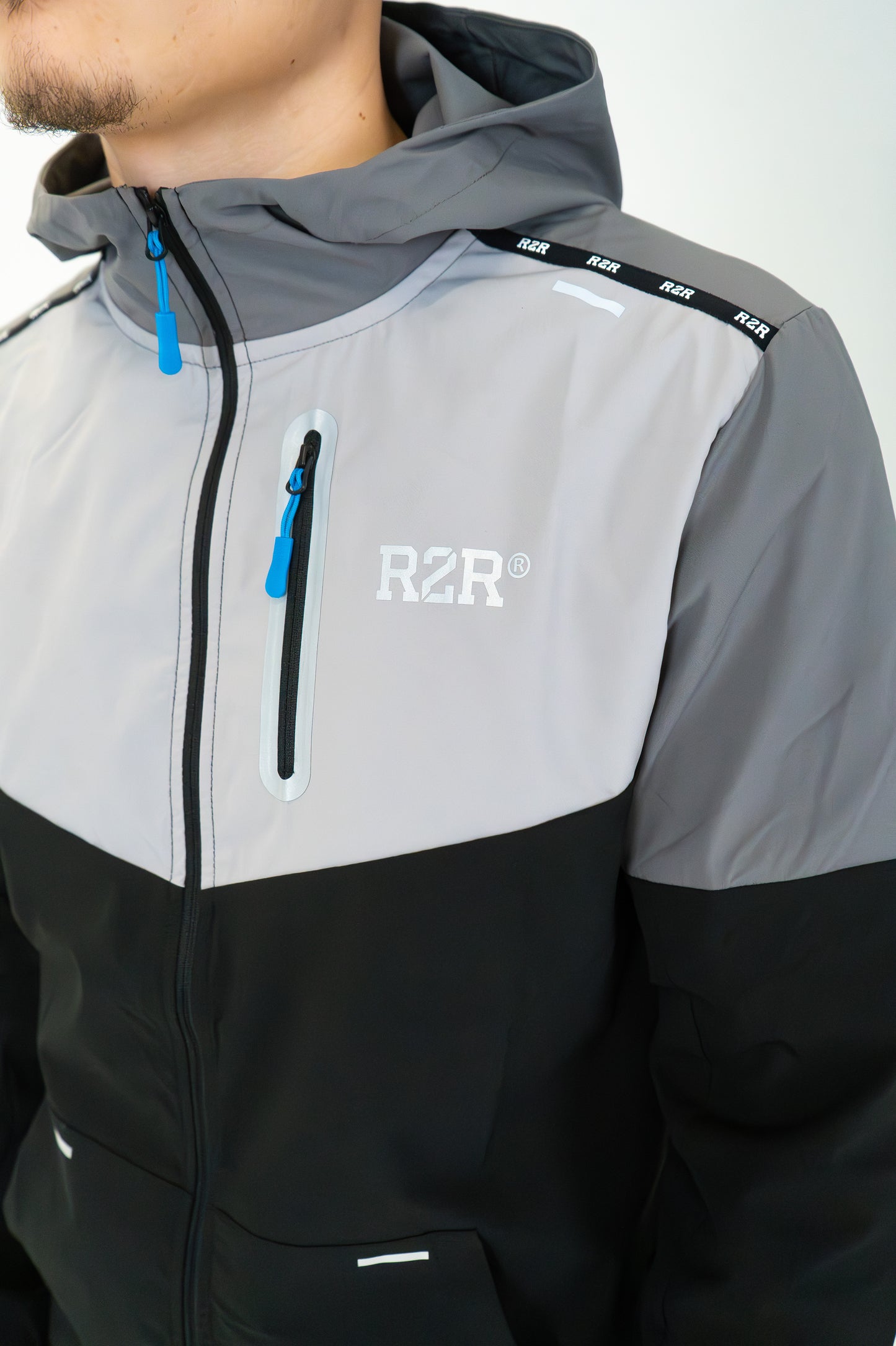 COURT TECH JACKET - BLACK/GREY/BLUE